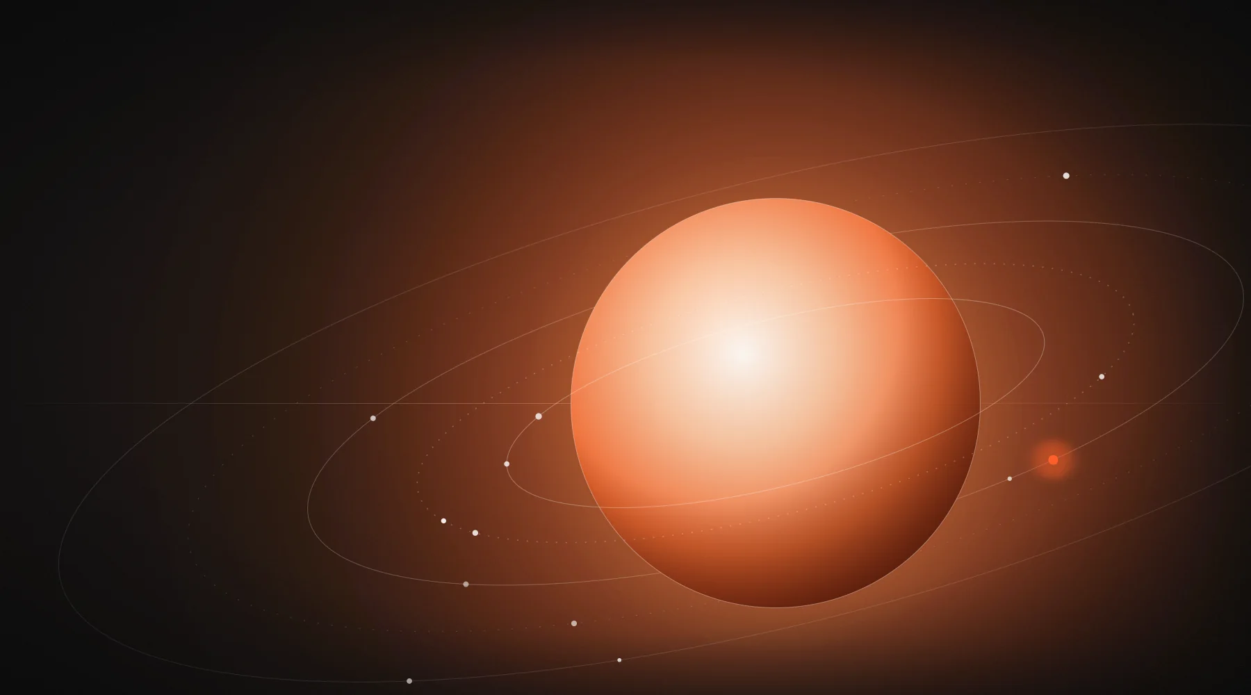 Close-up of AURA’s orbit rings with scattered data points